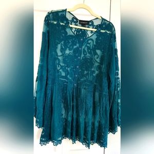 Lane Bryant Lace Baby Doll Top with Matching Camisole